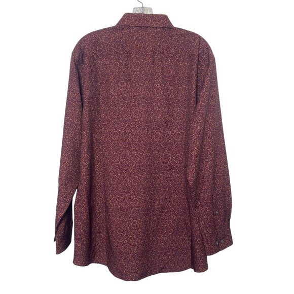 Apt 9 Slim Fit Long Sleeve Shirt Mens Large 16-16.5 Burgundy New WOT - Picture 2 of 8